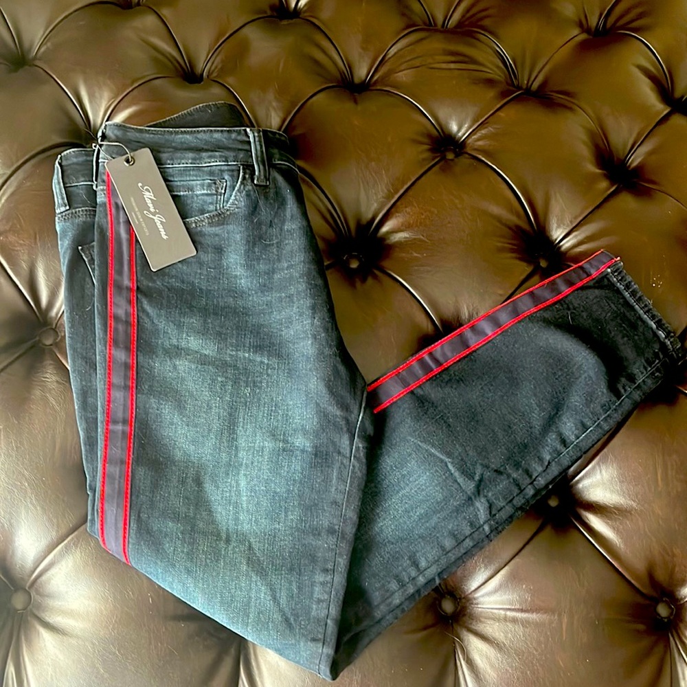 Jeans Mavi Tess Skinny Red & Blue Stripe Size 28